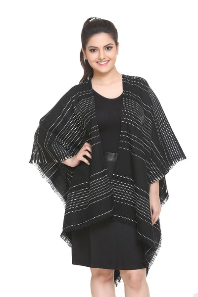 Women's Shawl Wrap Scarf - Black/Grey