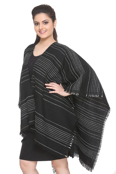 Women's Shawl Wrap Scarf - Black/Grey