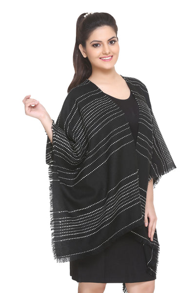 Women's Shawl Wrap Scarf - Black/Grey